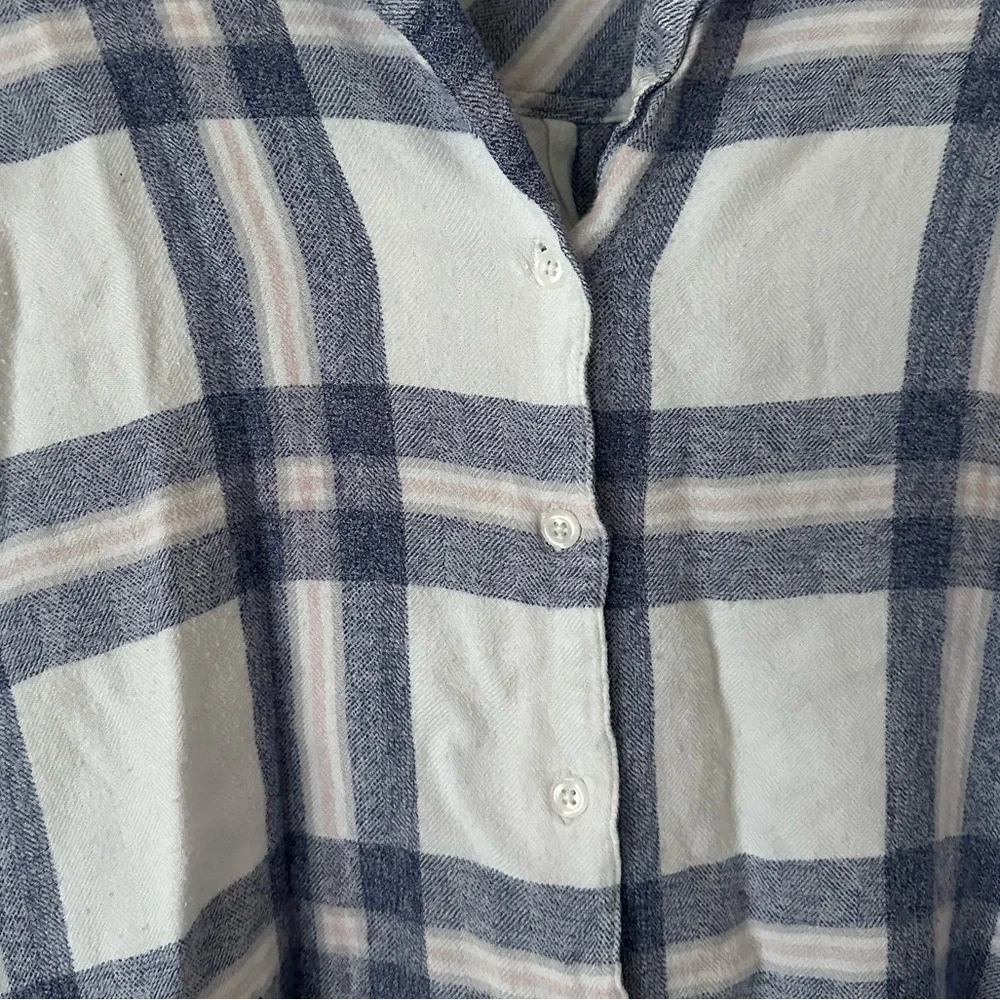 Rails Womens White Blue Plaid Button Down Hunter Vanilla Chambray Lounge Set